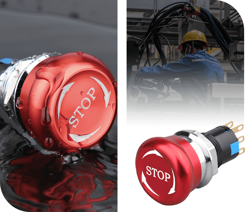 Кнопки аварийной остановки  Кнопки аварийной остановки