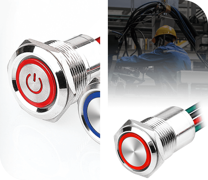 Водонепроницаемые металлические кнопочные переключатели  Водонепроницаемые металлические кнопочные переключатели