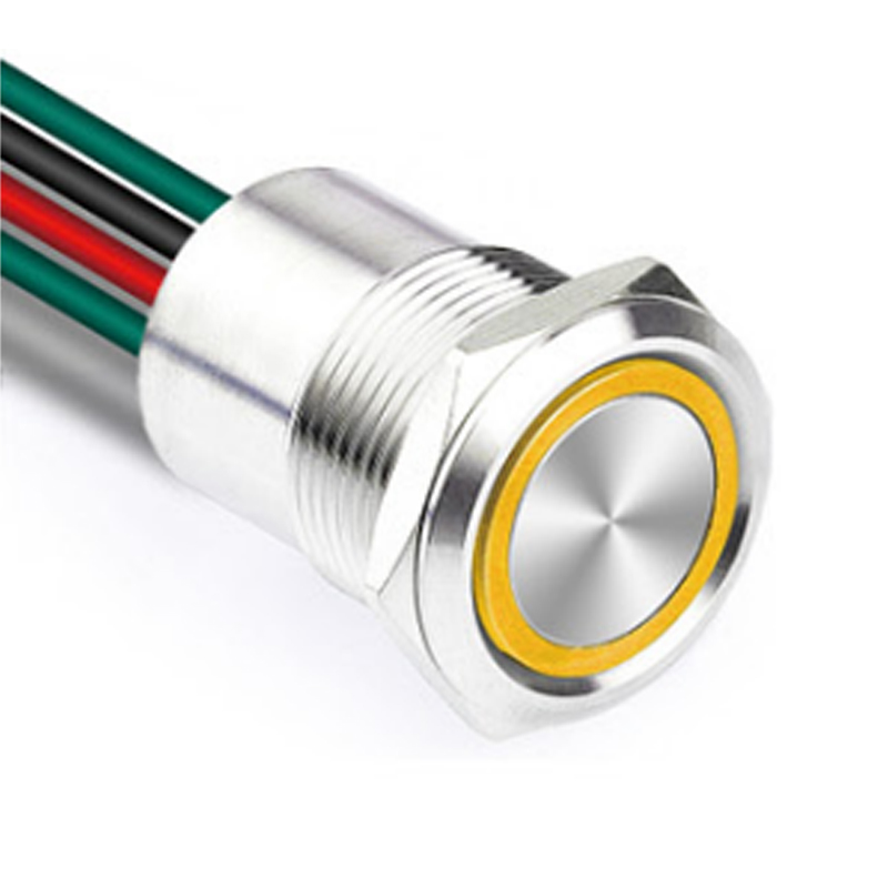 Полностью герметичный водонепроницаемый металлический кнопочный переключатель 16/19/22 мм