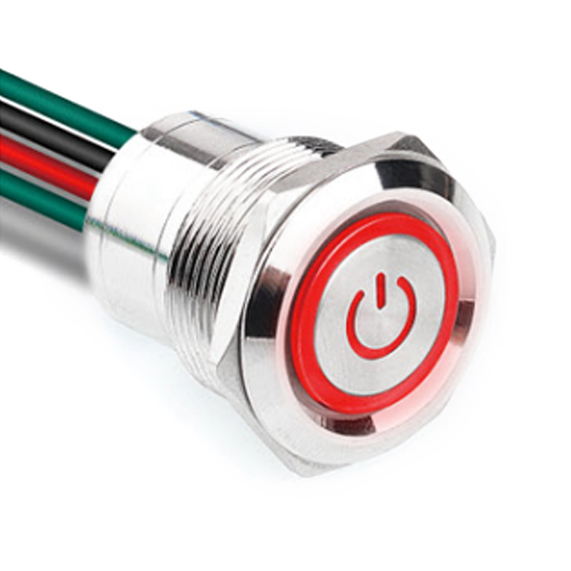 Полностью герметичный водонепроницаемый металлический кнопочный переключатель 16/19/22 мм